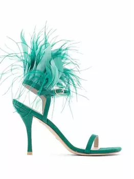 Замшевые босоножки Plume Stuart Weitzman, зелёный