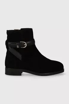 Замшевые ботильоны ELEVATED ESSENT BOOT THERMO SDE Tommy Hilfiger, черный