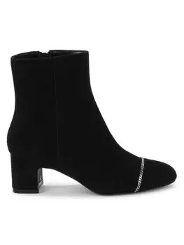 Замшевые ботильоны Milla на блочном каблуке Stuart Weitzman, черный