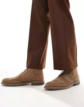 Замшевые ботинки броги со шнуровкой ASOS DESIGN