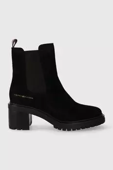Замшевые ботинки челси ESSENTIAL MIDHEEL SUEDE BOOTIE Tommy Hilfiger, черный