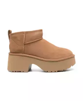 Замшевые ботинки с прострочкой Ugg, бежевый