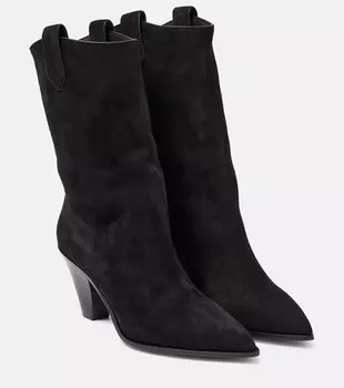 Замшевые ковбойские сапоги Boogie Aquazzura, черный