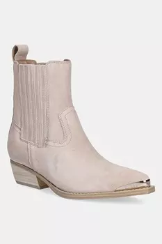 Замшевые ковбойские сапоги LANNA0 Guess, бежевый