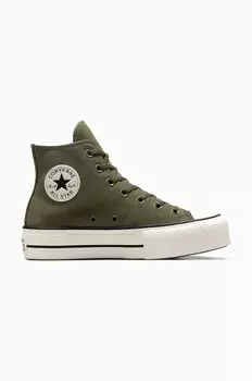Замшевые кроссовки Converse Chuck Taylor All Star Lift, зеленый