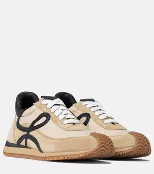 Замшевые кроссовки Flow Runner Loewe, бежевый