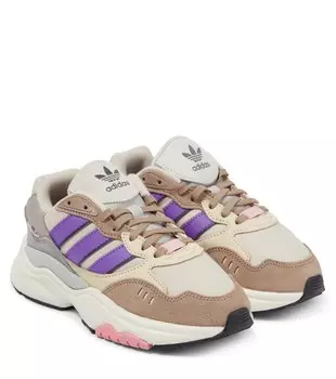 Замшевые кроссовки Retropy F90 Adidas Originals, серебряный