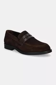 Замшевые лоферы Calvin Klein MOCCASIN SUE, коричневый