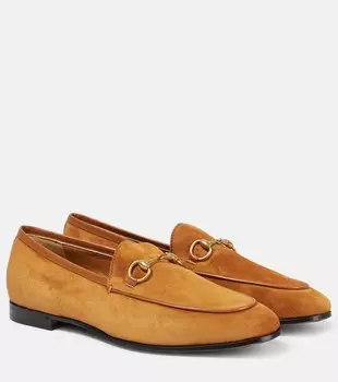 Замшевые лоферы Jordaan Gucci, белый
