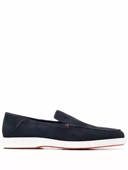Замшевые лоферы Santoni, синий