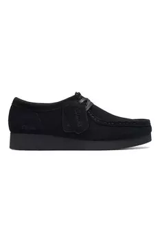Замшевые лоферы Wallabee Clarks, черный
