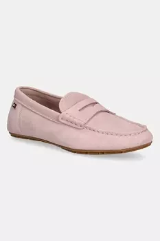 Замшевые мокасины Flag Soft Suede Driver Loafers Tommy Hilfiger, розовый