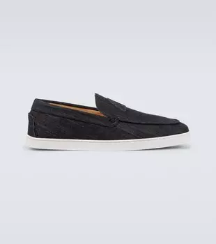 Замшевые мокасины Varsiboat Christian Louboutin, черный