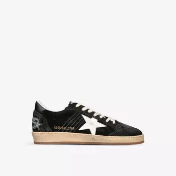 Замшевые низкие кеды ballstar с аппликацией в виде звезд Golden Goose, черный