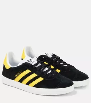 Замшевые низкие кеды Gazelle Adidas, черный