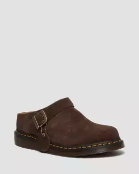 Замшевые сабо Dr. Martens Isham Desert Oasis, цвет Dark Brown — Desert Oasis Suede