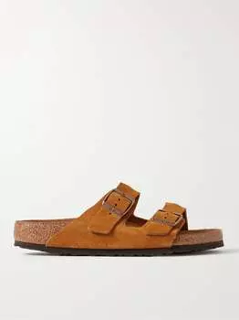 Замшевые сандалии Аризона BIRKENSTOCK, коричневый