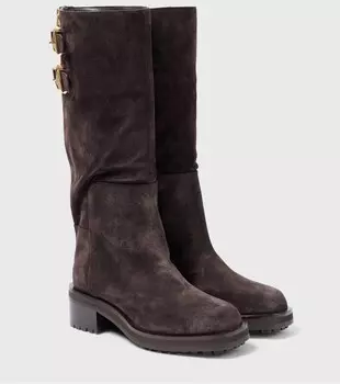Замшевые сапоги Brooklyn Kb 50 до колена Jimmy Choo, кофе