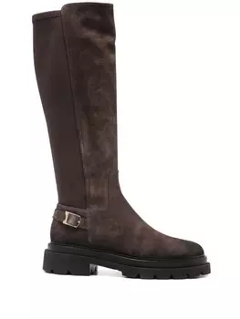 Замшевые сапоги Santoni, коричневый