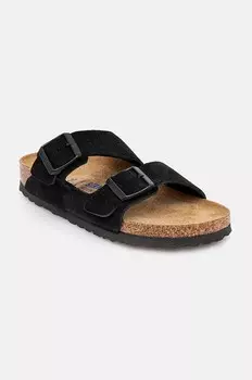 Замшевые шлепанцы Arizona SFB Birkenstock, черный