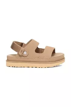 Замшевые шлепанцы Goldenstar Glide Ugg, бежевый