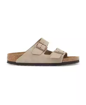 Замшевые шлепанцы с двумя ремешками Birkenstock, бежевый