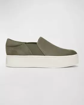 Замшевые слипоны на платформе Warren Vince, цвет Elm Wood Brown Suede