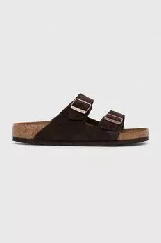 Замшевые тапочки Arizona Birkenstock, коричневый