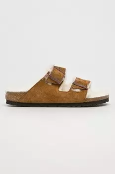 Замшевые тапочки Arizona Birkenstock, коричневый
