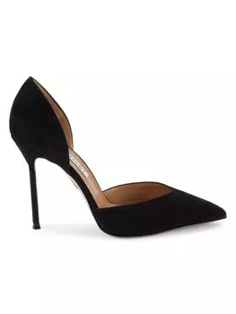 Замшевые туфли с острым носком Aquazzura, черный