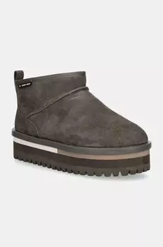 Замшевые зимние ботинки Tommy Jeans TJW SUEDE FLATFORM BOOT WL, серый