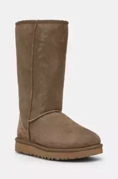 Замшевые зимние ботинки UGG Classic Tall II, зеленый