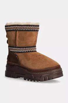 Замшевые зимние ботинки UGG Mini Trailgazer Classic Mini, коричневый