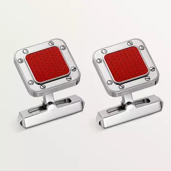 Запонки Cartier Boutons de manchettes Santos de Cartier, цельное серебро