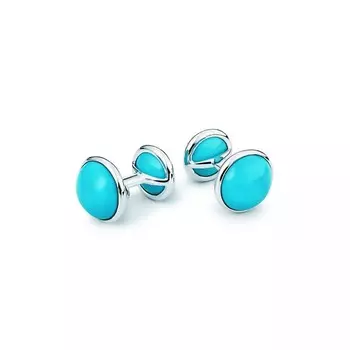 Запонки Tiffany & Co. Cabochon, серебро