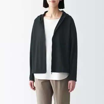 Защита от ультрафиолета, легкосохнущая толстовка на молнии MUJI, черный