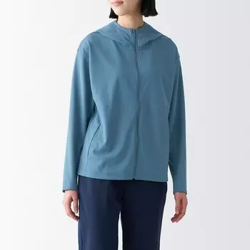 Защита от ультрафиолета, легкосохнущая толстовка на молнии MUJI, синий