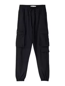 Зауженные брюки-карго Bershka, черный