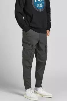 Зауженные брюки-карго JACK & JONES, серый