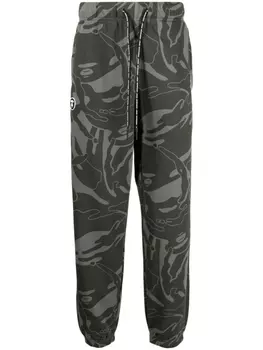 Зауженные брюки с графичным принтом AAPE BY *A BATHING APE, зеленый
