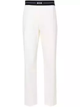 Зауженные брюки с логотипом MSGM, нейтральный