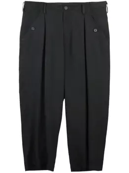 Зауженные брюки с низким шаговым швом Yohji Yamamoto, черный