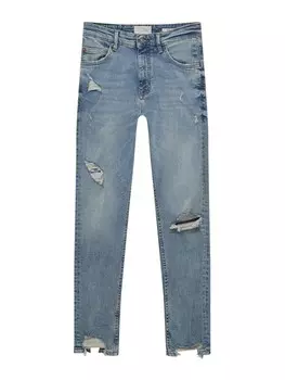Зауженные джинсы Pull&Bear, светло-синий