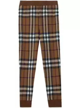 Зауженные спортивные брюки в клетку BURBERRY, коричневый