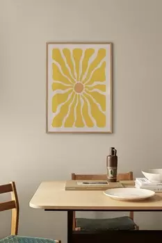 Заводной цветочный плакат Postery, 50x70 см, желтый