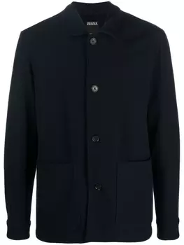 Zegna buttoned shirt jacket, синий