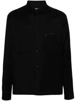Zegna дутая рубашка, черный