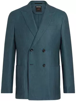 Zegna двубортный пиджак, синий