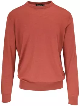 Zegna джемпер с круглым вырезом, оранжевый
