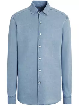 Zegna джинсовая рубашка, синий